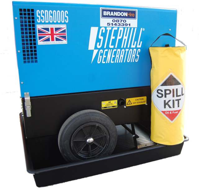 large generator in drip tray